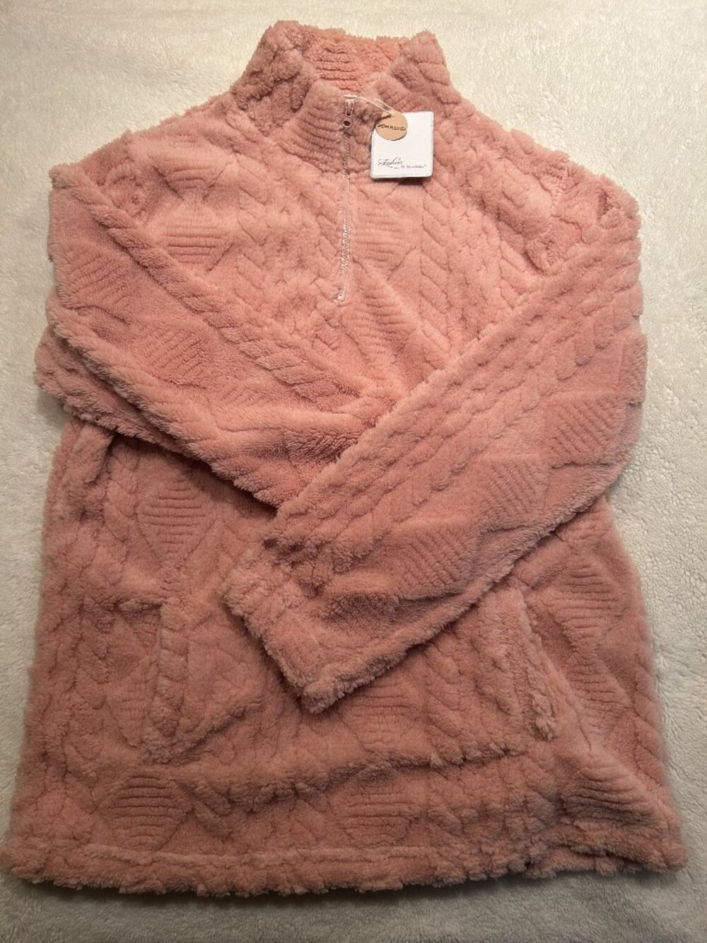 Pink Sherpa Fleece Pullover Size M